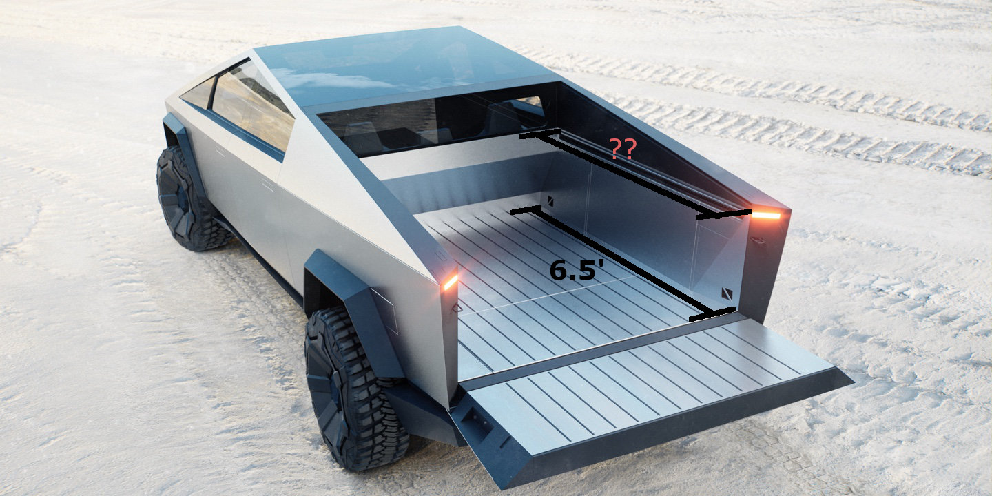 Tesla Cybertruck True Bed Dimensions